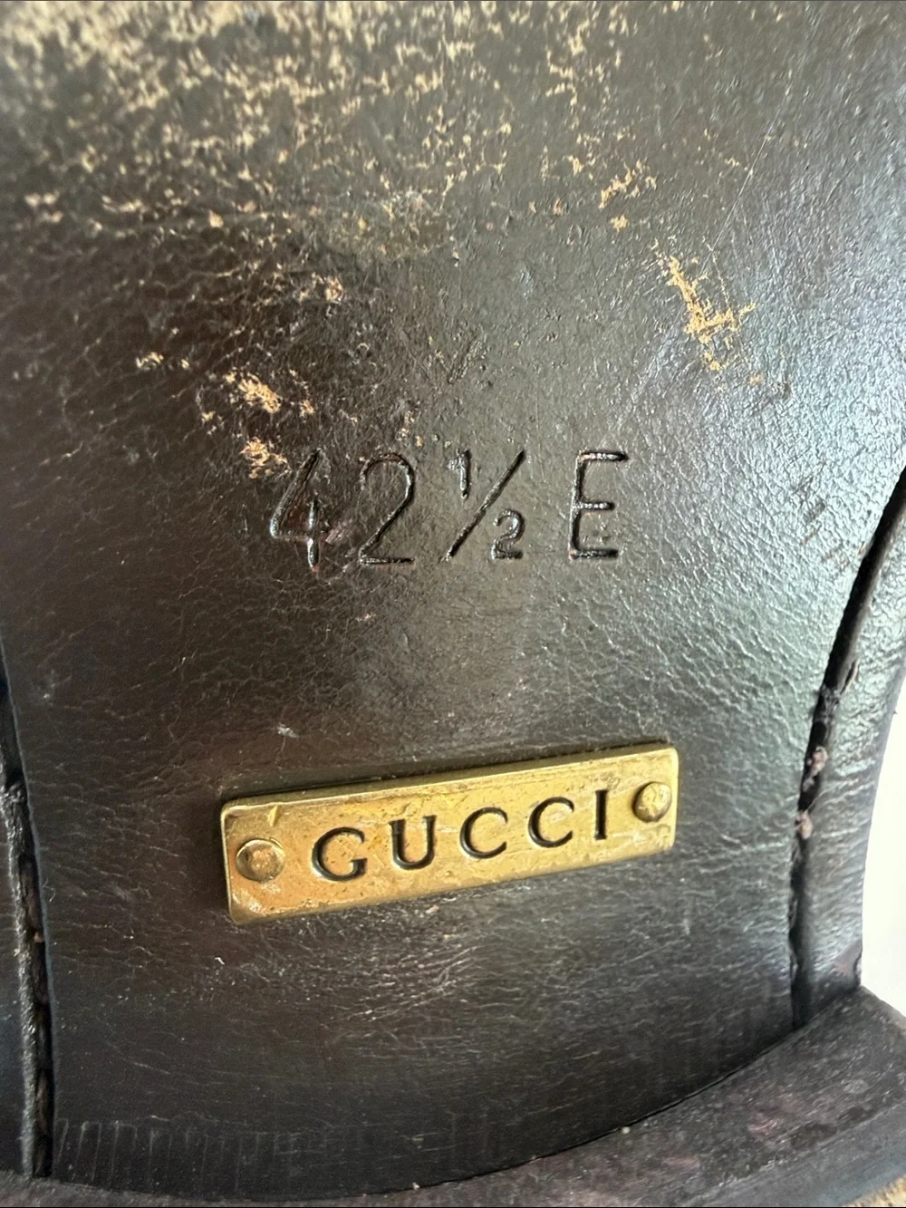 Gucci Brown Leather Horsebit Loafers. Almost new
